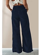 economico Pantaloni in lino e cotone semplici-Per donna Pantaloni in cotone e lino Moda Lunghezza intera Naturale Semplice Tasca Comodo All&#039;aperto Confortevole All&#039;aperto Uscire Nero Blu Caffè Ciano Estate Vestibilità regolare