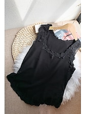 preiswerte Spitzenoberteile-Damen Bluse Spitzentops Einfach Basic Modern Ärmellos Quadrathals Normale Oberteile Täglich Ferien Ausgehen Spitze Schwarz Weiß Sommer