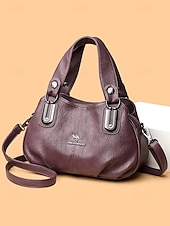 economico Borsette e borse tote-Borsa a tracolla da donna in similpelle con doppi manici – borsa a tracolla casual vintage con tracolla per ufficio, viaggi e uso quotidiano