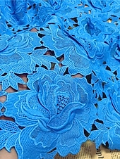 abordables Robes de cocktail-Robe Cocktail Colonne Jaune Bleue Élégante Robe Brodée Mariage Formelle Longueur Cheville Manches Courtes Col Montant Dentelle avec Fente
