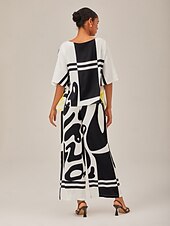 economico Bluse e camicie-camicia in raso di seta manica ungherese camicetta grafica fluida