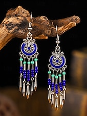 cheap Women&#039;s Earring-Bohemian Style Beaded Dangle Earrings for Women - Colorful Red and Blue, Tribal Chic, Perfect for Summer, Festivals and Casual Outfits
