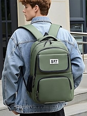 billiga Högskoleryggsäckar-Casual ryggsäck för män med flera fack, slitstarkt nylonmaterial, snygg design för skola, resor och vardagsbruk - finns i grönt, grått, blått och svart