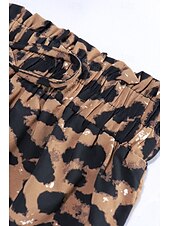 abordables Jupes graphiques-Femmes Jupe Mode Boho Midi Taille Basse Jupes Léopard Imprimé Micro-Élastique Vacances Rue Marron Été Polyester