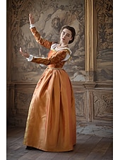 abordables Robe-Médiéval Renaissance Robe Robes de Bal Viking Chevalier Celtique Déguisement Femmes Royal Halloween Carnaval Mascarade Performance LARP Foire de la Renaissance Adulte Robe