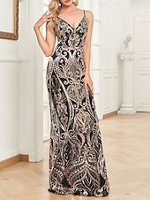 economico Abiti per feste da ballo-Sirena / Tromba Abiti da Quinceanera Elegante Vestito Formale Matrimonio Lunghezza al pavimento Senza Maniche Spalline sottili Poliestere Senza schiena con Paillettes 2025