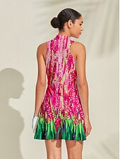 abordables Vestidos de golf-Mujer vestido de golf Rosa Sin Mangas Ropa de golf para damas Ropa Trajes Ropa Ropa