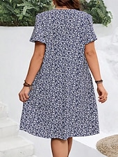 cheap Boho Dress-Women&#039;s Mini Dress Casual Dress Floral Dress Summer Dress Boho Dress Fashion Modern Daily Beach Weekend Regular Fit Floral Short Sleeve V Neck Black White Royal Blue Blue Summer