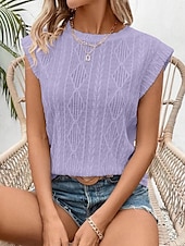 ieftine Topuri din dantelă-Pentru femei Camisole Tank Top Simplu De Bază Modern Fără manșon Stil Nautic Topuri obișnuite Zilnic Concediu Negru Alb Roz Îmbujorat Albastru celest Mov Vară