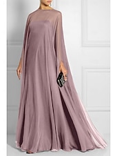 abordables NOIR-Robe de soirée fourreau robe empire formelle soirée traîne balayage  traîne brosse à manches longues col bateau automne invitée de mariage chiffon avec plis pour impressionner 2025