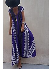 halpa Boho-mekot-Naisten Midimekko Coctail-asu Kukka mekko Boho-mekko Muoti Moderni Loma Teekutsut Bile Normaali Kukka Hihaton V kaula-aukko Musta Viini Sininen Tumman vihreä Kesä