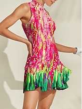 abordables Vestidos de golf-Mujer vestido de golf Rosa Sin Mangas Ropa de golf para damas Ropa Trajes Ropa Ropa