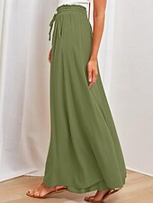 economico gamba larga e vita alta-Pantaloni chinos larghi da donna pantaloni baggy basic casual lunghezza intera vita alta tasca semplice elastico comodo morbido confortevole micro-elastico all&#039;aperto street blu arancione verde khaki