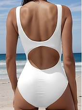 رخيصةأون مايوه قطعة واحدة-بي swimsuits نسائية قطعة واحدة ملابس السباحة مونوكيني بدون ظهر تحكم في البطن خصر مرتفع نحيف عطلة ملابس الشاطئ رسومي حيواني بياقة على شكل U بدون أكمام