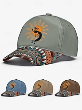 economico Cappelli da uomo-Cappellino da baseball da uomo con stampa mimetica e motivo tribale, cappello regolabile con protezione solare per sport all'aria aperta, escursionismo e abbigliamento casual