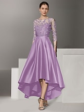 economico Lunghezza del pavimento-abito a trapezio abito per la madre della sposa elegante semplice scollo a v lunghezza alla caviglia lunghezza tè raso manica a 3/4 con pizzo arricciato paillettes 2025