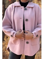 ieftine Blazere și costume-Pentru femei Bluză Simplu Modern Casual Manșon Lung Guler Cămașă Topuri obișnuite Zilnic Concediu Nasturi Buzunar Asimetric Negru Alb Galben Roz Îmbujorat Trifoi Vară