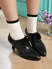 abordables années 1930-Chaussures Oxford victoriennes blanches à lacets et talon chaton pour femmes – Design festonné vintage des années 1920 avec nœud en dentelle pour des mariages élégants, des goûters et des looks d&#039;inspiration rétro