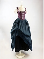 billige Kjole-Kostymer i middelalderstil Renessanse Kjoler Ballkjoler Kjole Stuepike Kostumer Viking Dame Royal Halloween Karneval Maskerade Ytelse LARP Ren Faire Voksne Kjole