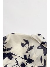 ieftine Cămăși-Pentru femei Cămașă Buton Sus Cămașă din bumbac și in Bluză Floare Casual Manșon Lung Guler Cămașă Topuri obișnuite Zilnic Ieșire Imprimeu Alb Vară