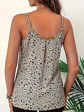 abordables T-shirt floral-Femmes Débardeur Léopard Mode Moderne Sans manches Col ras du cou Hauts Réguliers Quotidien Sortir Tenue de plage Imprimé Gris Été