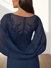 preiswerte Bodenlänge-A-Linie Brautmutterkleid Hochzeitsgast Elegant Rundhalsausschnitt Bodenlang Chiffon Ärmellos mit Applikationen Raffung 2025