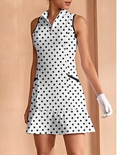 billiga Kvinnors golfkläder-Dam golfklänning Vit Ärmlös Klänningar Golfkläder för damer Kläder Outfits Bär kläder