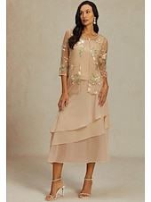  Dámské Šifonové topy Krajka Výšivka Květinový Elegantní stylové Základní 3/4 délka rukávu Tričkový Běžné topy Meruňková Léto