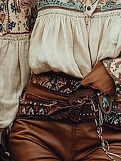 ieftine Topuri Boho-Pentru femei Bluză occidentală Cămașă Boho Bluză Floare Modern Boho Manșon Lung De Pe Umăr Topuri obișnuite Zilnic Ieșire Imprimeu Caisă Vară