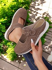 abordables Sabots et mules femme-Mules Mary Jane à fleurs pour femmes – un style mignon et confortable pour les sorties décontractées, le shopping et le quotidien