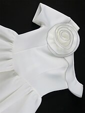 preiswerte Kleine weiße Kleider-Hochzeitskleider A-Linie Ein-Schulter Kurzarm kurz  mini Satin Brautkleider mit einfarbig
