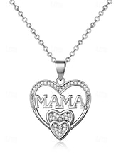voordelige Dames ketting-Gouden hart &quot;mama&quot; hanger ketting met strass-accenten - elegant Moederdag sieraden cadeau voor vrouwen, moeders en grootmoeders