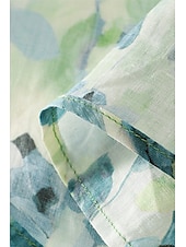 economico Camicie-Per donna Camicia Abbottonare Camicia in cotone e lino Blusa Fiore Elegante Moderno Manica Lunga Scollo a V Top Regolari Ferie Uscire Bottoni Stampato Verde Estate