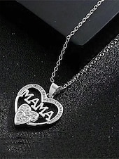 voordelige Dames ketting-Gouden hart &quot;mama&quot; hanger ketting met strass-accenten - elegant Moederdag sieraden cadeau voor vrouwen, moeders en grootmoeders