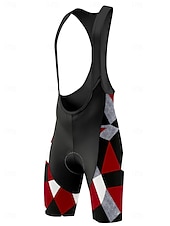 preiswerte Trägerhosen-Herren Grafik Geometrisch Fahrradträgerhose 3D gepolsterte Shorts Fahhrad Shorts Trägerhose Sport Sonnenschutz 3D-Polster Schnelltrocknend Feuchtigkeitsableitend Rot Bekleidung Fahrradbekleidung