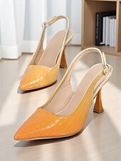 olcso Stiletto sarkú cipők-női lakkbőr slingback sarkú cipő - hegyes orrú krok textúra gradiens színű tűsarkú üzleti találkozókra