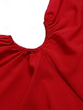 abordables Robe Simple-Robe Maxi Femme Robe A Ligne Couleur Unie Robes de Travail Robe Off The Shoulder Formelle Fête de Travail Coupe Régulière Simple Une Épaule Jaune Rouge Vert Été Printemps