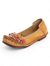 preiswerte Ballerinas für Damen-Damen-Ballerinas aus hochwertigem Leder mit Blumen- und Rüschendesign – bequemer Retro-Stil für Frühlingsspaziergänge im Garten, Wochenendbrunch und tägliche Besorgungen