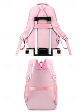 お買い得  子供とティーンのバックパック-ティーンの女の子向けチェック柄スクールバックパック、かわいい大容量防水ナイロン製ブックバッグ、マルチポケット付き、中学校、旅行、毎日のキャンパスでの使用に最適
