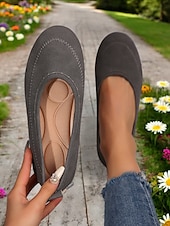preiswerte Ballerinas für Damen-Damen-Barfußschuhe mit breiter Zehenpartie in Braun – bequeme Slipper mit Nullsprengung für entspanntes Gehen und Reisen