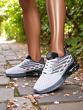 billige Sneakers til kvinner-strikkede joggesko for kvinner – pustende joggesko med luftpute for daglige turer, treningsøkter og utendørssport