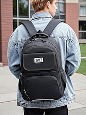 billiga Högskoleryggsäckar-Casual ryggsäck för män med flera fack, slitstarkt nylonmaterial, snygg design för skola, resor och vardagsbruk - finns i grönt, grått, blått och svart
