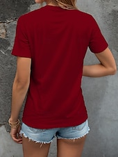 abordables T-shirt Humor &amp; Citations-Femmes T-shirt Graphique Lettre ancien Élégant Classique Manche Courte Col ras du cou Col rond Hauts Réguliers Quotidien Imprimé Noir Blanche Rouge Bleu Vert Été Printemps