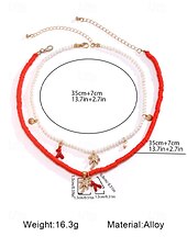cheap Women&#039;s Necklace-Women&#039;s Boho Layered Shell and Bead Necklace Set – Beach-Style Turquoise Pendant and Gold Charms for Summer Vacations and Festivals