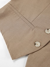 abordables Ensembles chemisiers pour femmes-Femmes Actif Mode Chemisier Gilet Ensembles de Pantalons Sans manches Col en V Couleur Unie Dubbele Rij Knopen Extérieur Fête Noir Marron Gris Été Coupe régulière