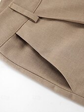 abordables Ensembles chemisiers pour femmes-Femmes Actif Mode Chemisier Gilet Ensembles de Pantalons Sans manches Col en V Couleur Unie Dubbele Rij Knopen Extérieur Fête Noir Marron Gris Été Coupe régulière