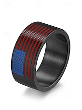 economico Gioielli da uomo-Anello da uomo in acciaio inossidabile con bandiera americana – gioiello patriottico per il giorno dell&#039;indipendenza, dichiarazione di moda a fascia larga per veterani, sostenitori militari ed eventi dell&#039;orgoglio degli Stati Uniti
