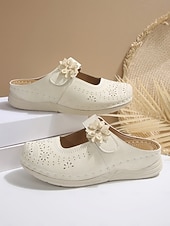 abordables Sabots et mules femme-Mules Mary Jane à fleurs pour femmes – un style mignon et confortable pour les sorties décontractées, le shopping et le quotidien