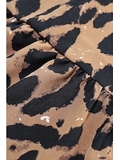 abordables Jupes graphiques-Femmes Jupe Mode Boho Midi Taille Basse Jupes Léopard Imprimé Micro-Élastique Vacances Rue Marron Été Polyester