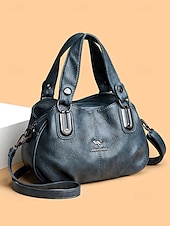 economico Borsette e borse tote-Borsa a tracolla da donna in similpelle con doppi manici – borsa a tracolla casual vintage con tracolla per ufficio, viaggi e uso quotidiano